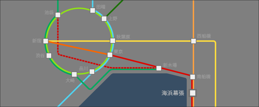 電車でのご来場